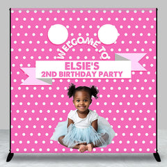 Aperturee - Custom Photo Pink White Dots 2nd Birthday Backdrop