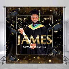 Aperturee - Custom Photo Prom 2024 Black Graduation Backdrop