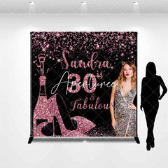 Aperturee - Custom Photo Rose Gold Black 30th Birthday Backdrop