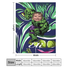 Aperturee - Custom Photo Strong Green Boor Monster Hero Blanket