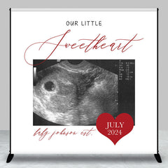 Aperturee - Custom Photo Ultrasound Sweetheart Baby Shower Backdrop