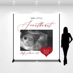 Aperturee - Custom Photo Ultrasound Sweetheart Baby Shower Backdrop