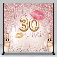 Aperturee - Custom Pink Glitter Champagne 30th Birthday Backdrop