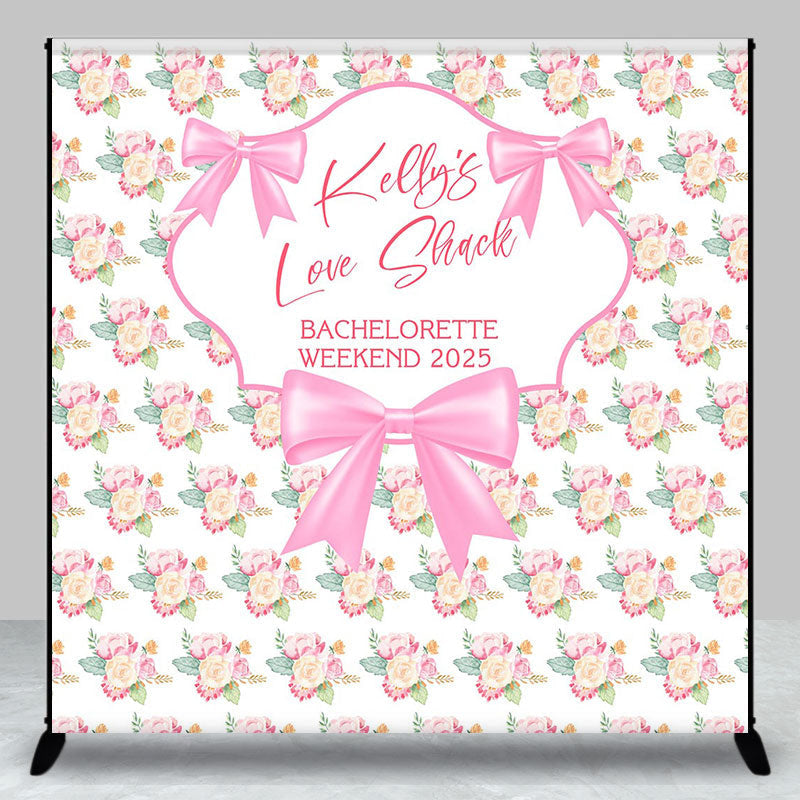 Aperturee - Custom Pink Rose Bachelorette Party 2025 Backdrop