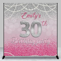 Aperturee - Custom Pink Silver Backdrop For 30th Birthday Party