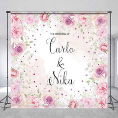 Aperturee - Custom Pink Spring Floral Wedding Party Backdrop