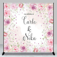 Aperturee - Custom Pink Spring Floral Wedding Party Backdrop