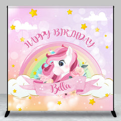 Aperturee - Custom Pink Unicorn Rainbow Bokeh Birthday Backdrop