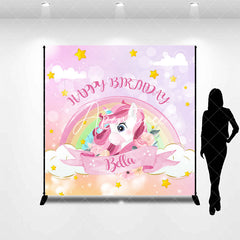 Aperturee - Custom Pink Unicorn Rainbow Bokeh Birthday Backdrop