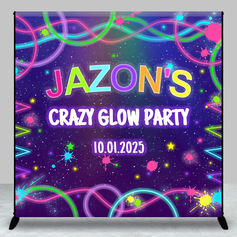 Aperturee - Custom Purple Splash Ink Crazy Glow Party Backdrop