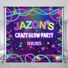 Aperturee - Custom Purple Splash Ink Crazy Glow Party Backdrop