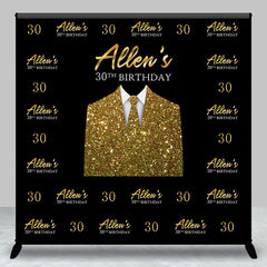 Aperturee - Custom Repeat Golden Tie Suit 30th Birthday Backdrop