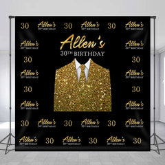 Aperturee - Custom Repeat Golden Tie Suit 30th Birthday Backdrop