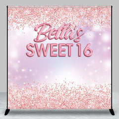 Aperturee - Custom Rose Gold Glitter Sweet 16 Birthday Backdrop