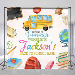 Aperturee - Custom School Bus Books Test Back To School Backdrop