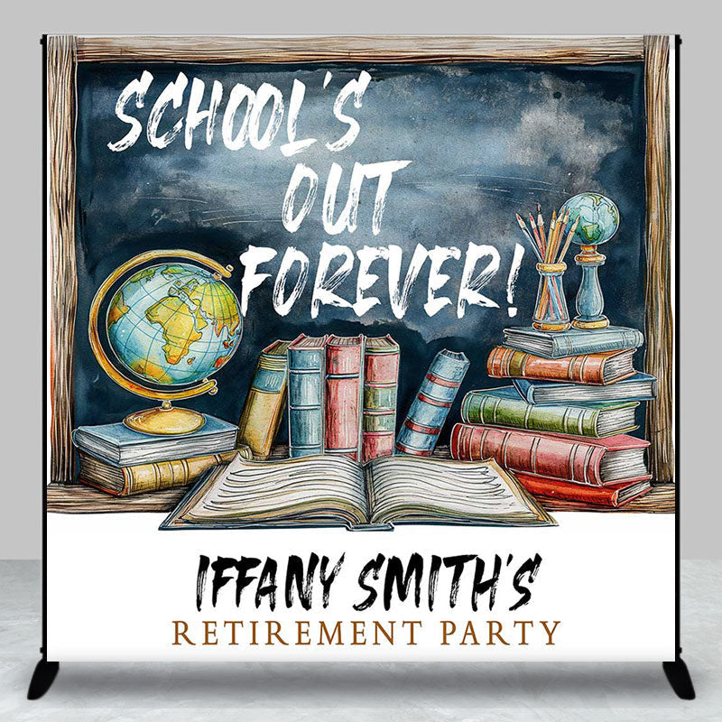 Aperturee - Custom School Out Forever Retirement Backdrop For Teacher