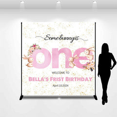 Aperturee - Custom Some Bunny Is One Boho 1st Birthday Backdrop