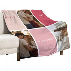 Aperturee - Custom Splicing Couple Photo Valentines Day Blanket