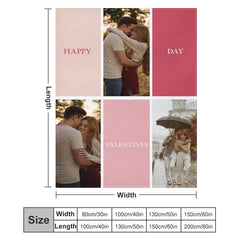 Aperturee - Custom Splicing Couple Photo Valentines Day Blanket