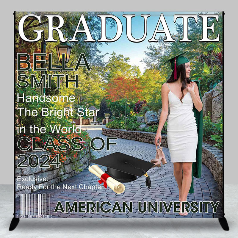 Aperturee - Custom Spring Park Path Magazine Graduation Backdrop