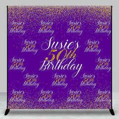 Aperturee - Custom Step And Repeat Purple 50th Birthday Backdrop