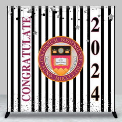 Aperturee - Custom Stripe Stars School Emblem Graduation Backdrop