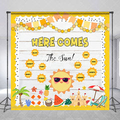 Aperturee - Custom Summer Here Comes The Sun Wooden Backdrop