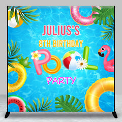 Aperturee - Custom Summer Swimming Pool 8th Birthday Backdrop