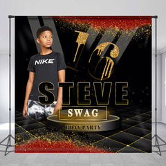 Aperturee - Custom Swag 16 Birthday Photo Backdrop for Boy