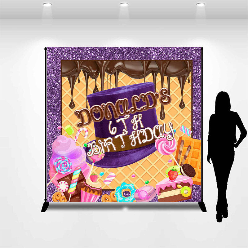 Aperturee - Custom Sweet Chocolate Birthday Backdrop for Kids