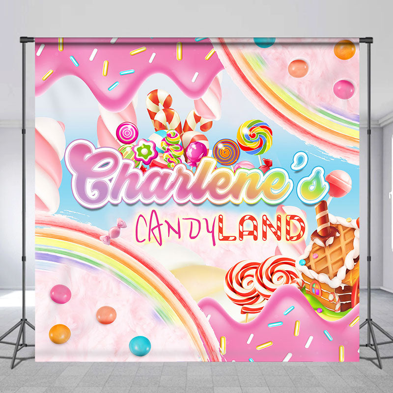 Aperturee - Custom Sweet Rainbow Candyland Backdrop For Girls