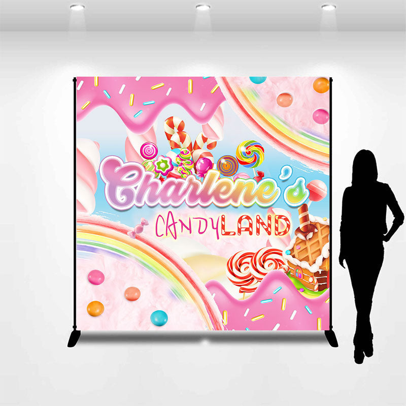 Aperturee - Custom Sweet Rainbow Candyland Backdrop For Girls