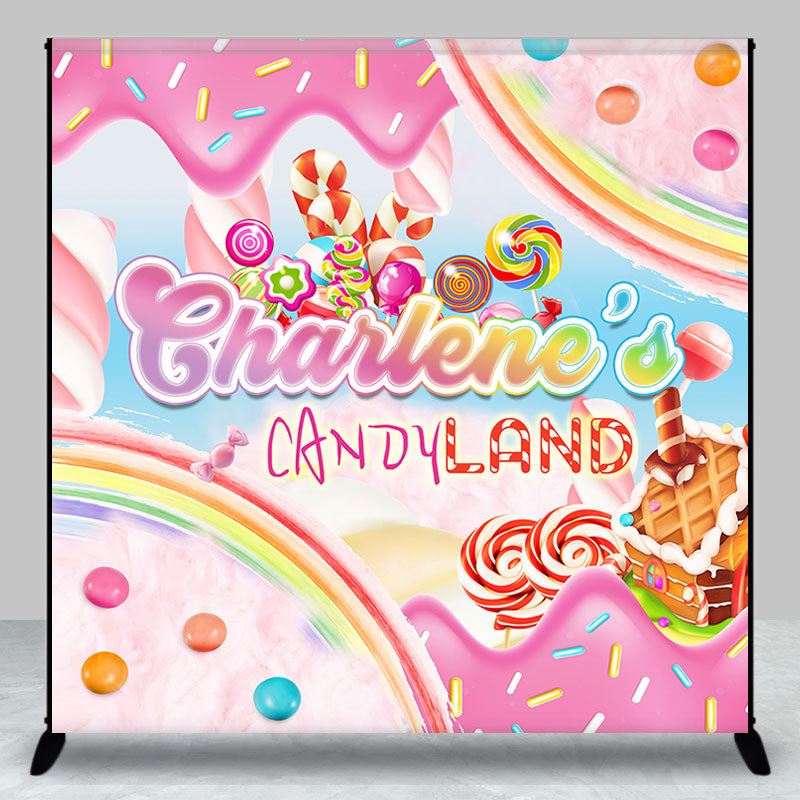 Aperturee - Custom Sweet Rainbow Candyland Backdrop For Girls