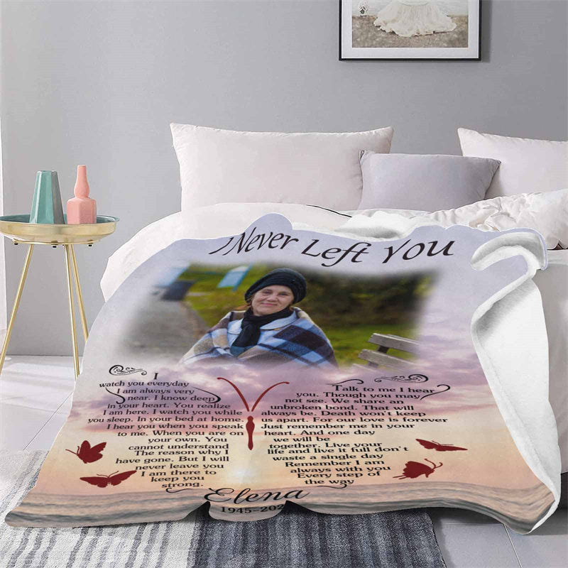 Lofaris Custom Sympathy Memorial Blanket Never Left You