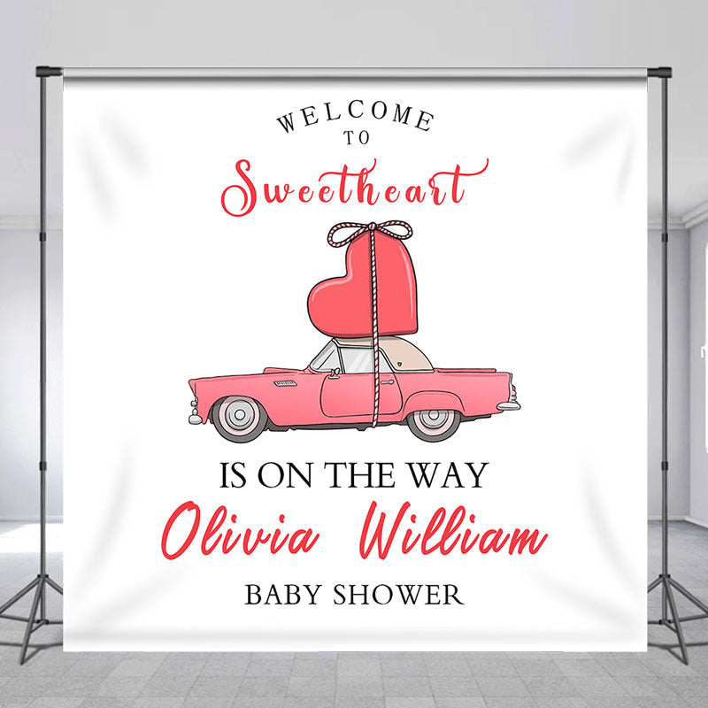 Aperturee - Custom Welcome To Sweetheart Baby Shower Backdrop