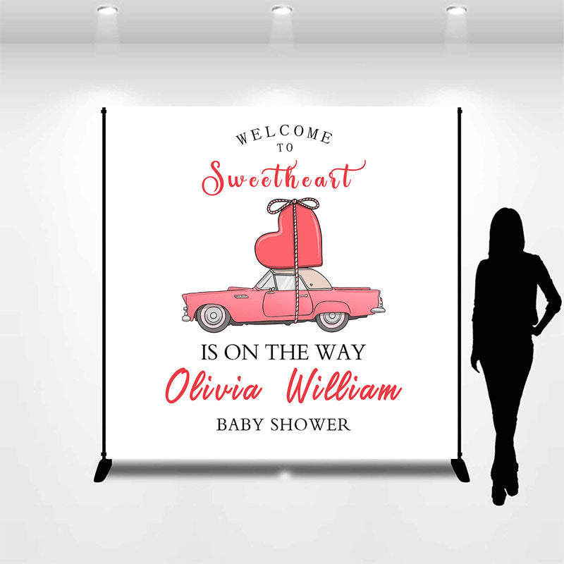 Aperturee - Custom Welcome To Sweetheart Baby Shower Backdrop