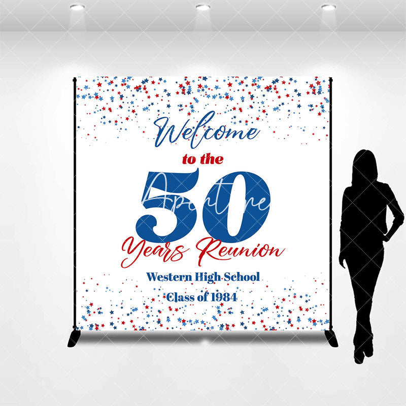 Aperturee - Custom Welcome To The 50 Years Class Reunion Backdrop