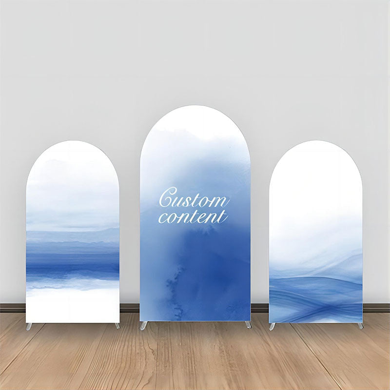 Aperturee - Custom White Blue Ink Painting Arch Backdrop Kit