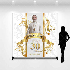 Aperturee - Custom White Gold 30th Pastoral Anniversary Backdrop