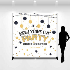 Aperturee - Customized Name Kids Party White New Year Backdrop