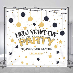 Aperturee - Customized Name Kids Party White New Year Backdrop