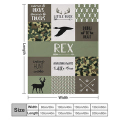 Aperturee - Customized Name Outdoor Green Camouflage Blanket