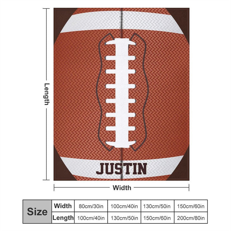 Aperturee - Customized Name Sports Rugby Brown Snuggly Blanket