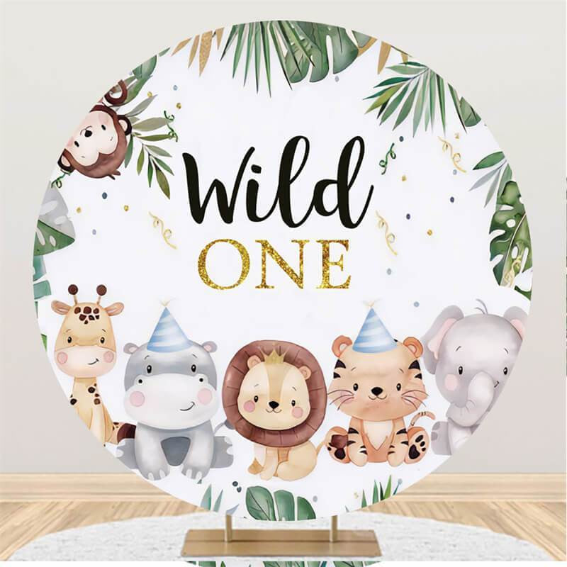 Aperturee Cute And Lovely Wild One Animal Round Birthday Backdrop