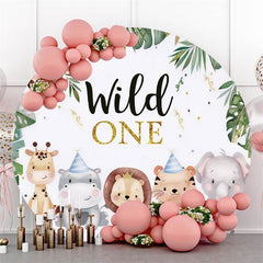 Aperturee Cute And Lovely Wild One Animal Round Birthday Backdrop