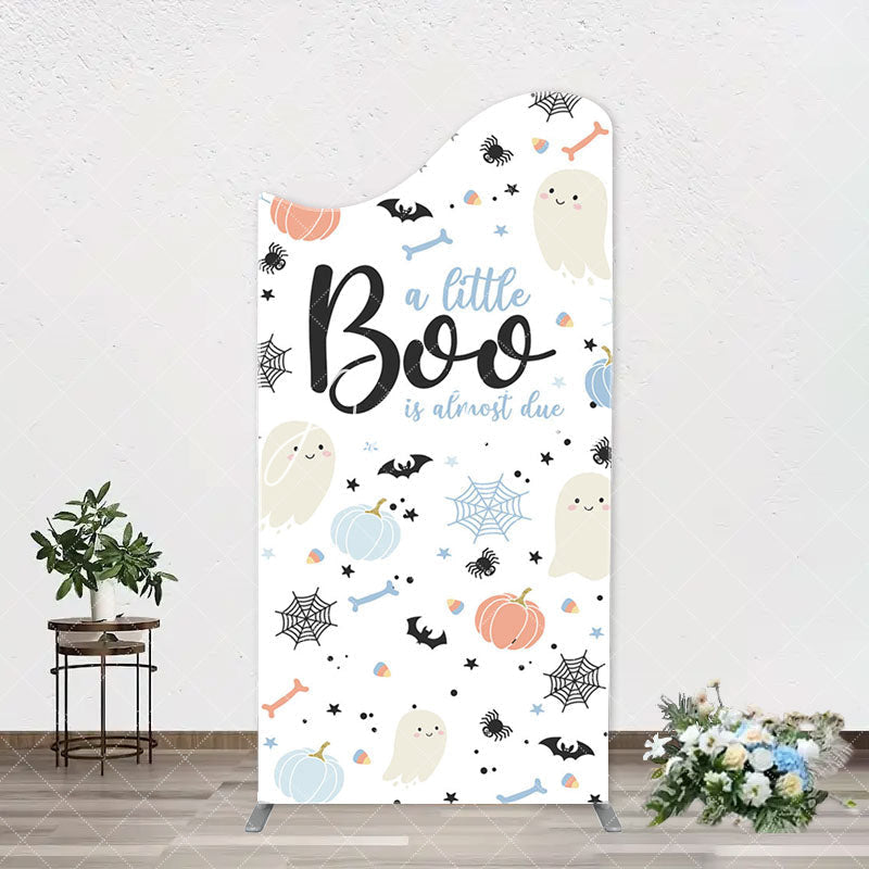 Aperturee - Cute Boo Cobweb Arch Halloween Baby Shower Backdrop