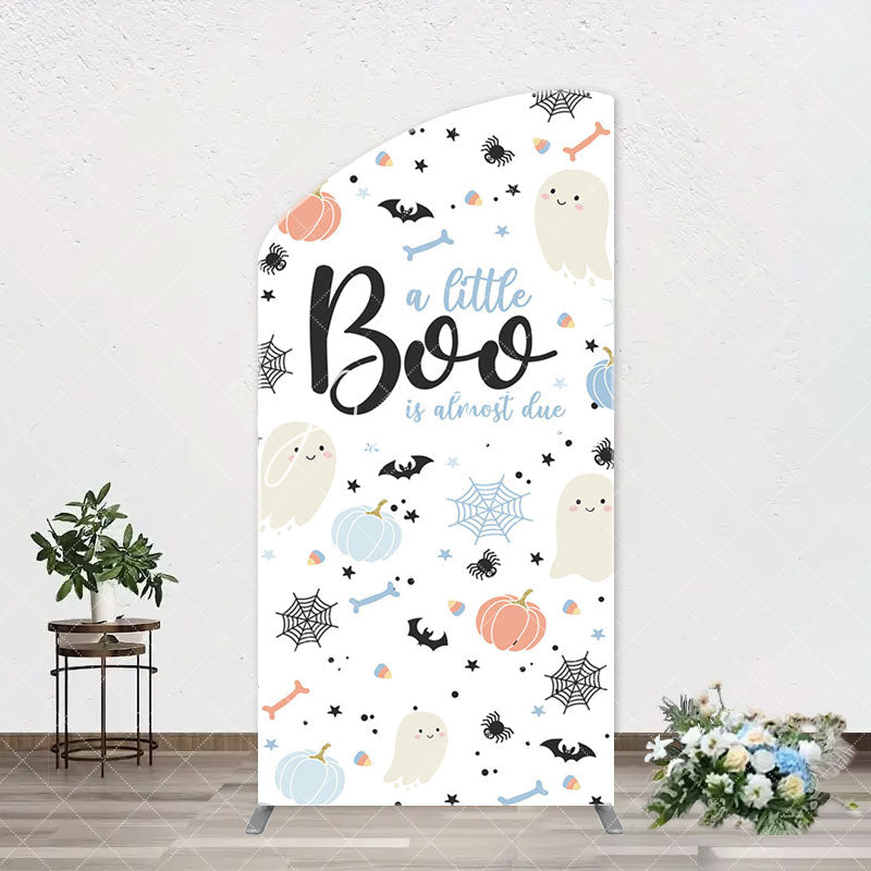 Aperturee - Cute Boo Cobweb Arch Halloween Baby Shower Backdrop