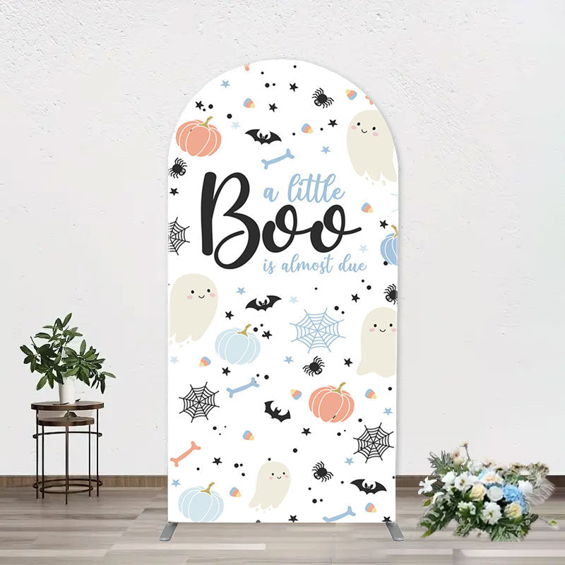 Aperturee - Cute Boo Cobweb Arch Halloween Baby Shower Backdrop