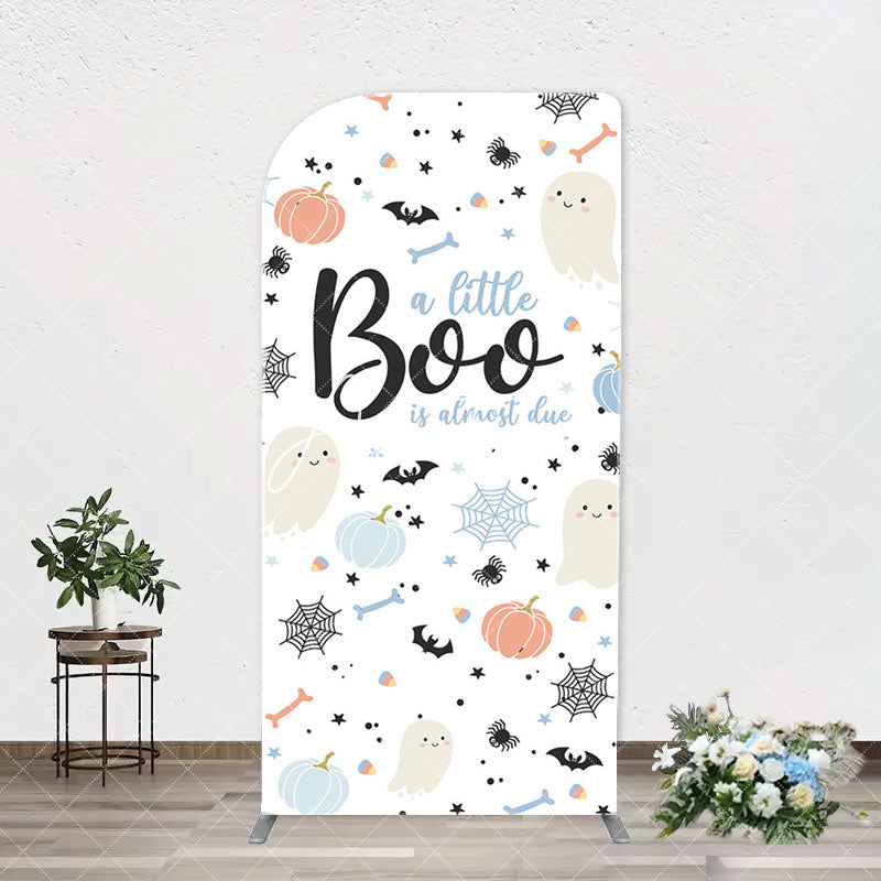 Aperturee - Cute Boo Cobweb Arch Halloween Baby Shower Backdrop