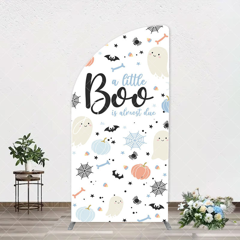 Aperturee - Cute Boo Cobweb Arch Halloween Baby Shower Backdrop